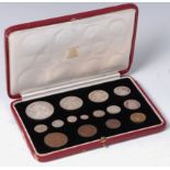 Great Britain, 1937 George VI coronation 15-coin specimen set, crown down to farthing,