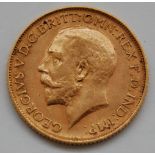 Great Britain, 1913 gold full sovereign, George V, rev.