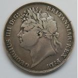 Great Britain, 1822 crown, George IV laureate bust, rev.