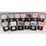 Great Britain, 13 various silver proof coins,