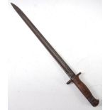 A British 1907 pattern Enfield bayonet having a 43cm fullered blade stamped EFD and two piece