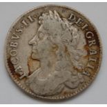 England, 1685 half crown, James II laureate and draped first bust, rev.