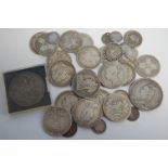 Great Britain, mixed lot of various Victorian silver coins, to include; 1889 & 1890 crowns,
