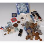 Great Britain, mixed lot of coins, coin sets and banknotes, to include; pennies,