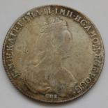 Russia, 1782 one ruble, Ekaterina II, rev.