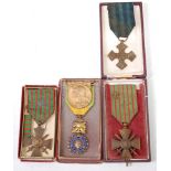 A group of four French medals to include Croix de Guerre x2,