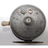 A Hardy the "Bute" 4" alloy centre pin casting reel Patent No. 35014.