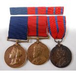 A set of three Metropolitan Police medals to include Victoria 1897 Jubilee,