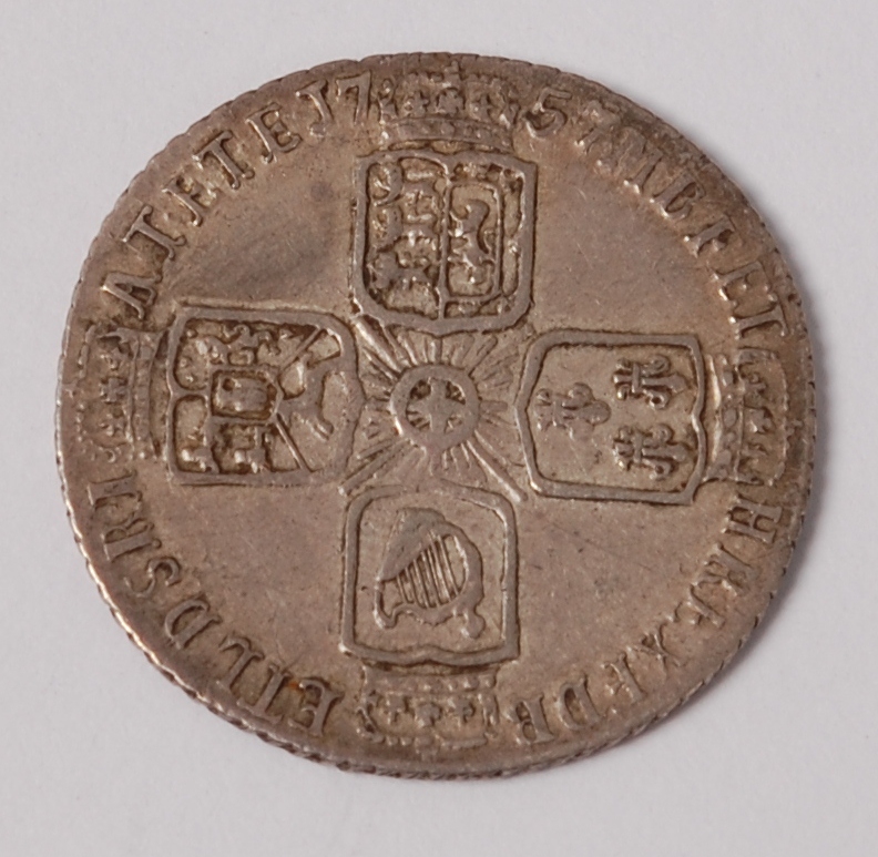 Great Britain, 1757 sixpence, George II old laureate and draped bust, rev. - Image 2 of 2