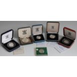 Six silver proof coins, to include; 1994 D-Day fifty pence, 1994 two pounds, 1994 one pound,