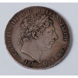 Great Britain, 1818 crown LIX, George III laureate head above date, rev.