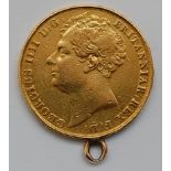 Great Britain, 1823 gold two pound, George IV large bare head, rev.