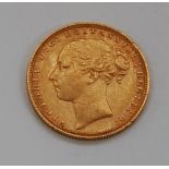 Great Britain, 1880 gold full sovereign, Victoria 'young head', rev.