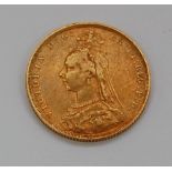 Great Britain, 1892 gold full sovereign, Victoria 'jubilee head', rev.