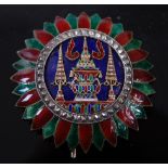 Thailand, Grand Cross Star, 1st class breast badge in silver gilt and enamels,