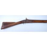 A late 18th century percussion (flintlock conversion) musket, having a 97cm barrel (lacking ramrod),