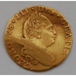 Great Britain, 1785 gold half guinea, George III laureate and draped fourth bust, rev.