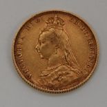 Great Britain, 1892 gold full sovereign, Victoria 'jubilee head, rev.