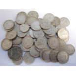 Great Britain, quantity of George VI silver coins, to include; 1937 crown (drilled), half crowns,