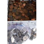 Mixed lot of British and world coins, to include; Victoria and later pennies,