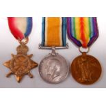 A WW I 1914-15 Star, British War and Victory trio, naming 18113. PTE. A.G. PLUME. SUFF. R.