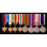 A replacement miniature medal group to include 1939-45 Star, Atlantic Star, Africa Star, Italy Star,