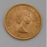 Great Britain, 1964 gold full sovereign, Queen Elizabeth II, rev.