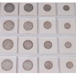Great Britain, consecutive run of Edward VII silver coins; half crown, florin, shilling,