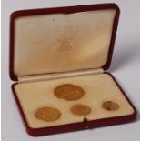 Great Britain, 1937 gold 4-coin specimen set, comprising of five pound, two pound,