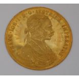 Austria, 1915 gold 4-ducat re-strike, Franz Joseph I, rev.