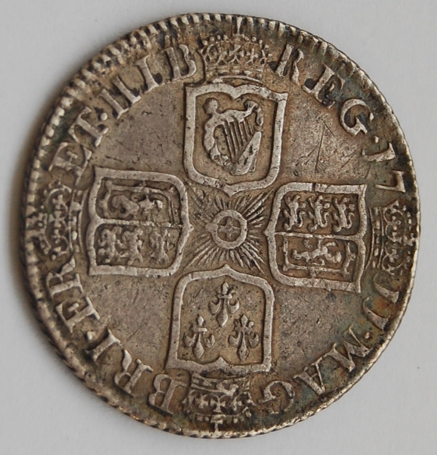 Great Britain, 1711 shilling, Queen Anne laureate and draped fourth bust, rev. - Image 2 of 2