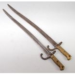 A French model 1866 Chassepot bayonet, having a 57.