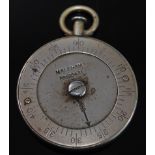 A G & J Hawksley Maleham nickel cased single dial game counter, the outer scale 0-60, RD 120431,