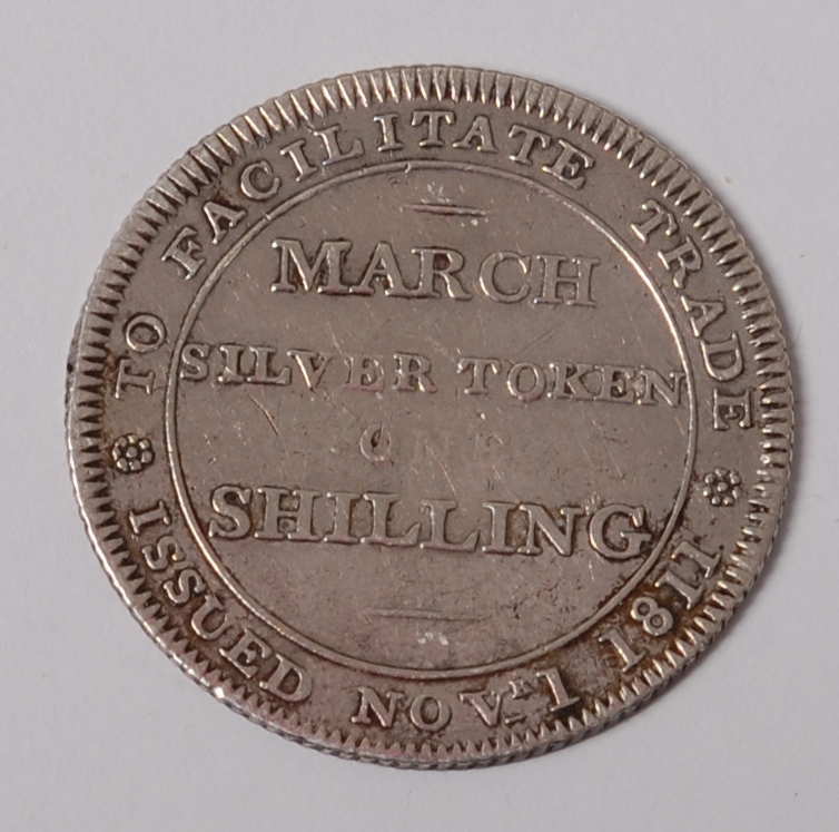Great Britain, 1811 March silver token, obv. 'Payable by Messrs S. Ratcliffe, E. Elam & J. - Image 2 of 2