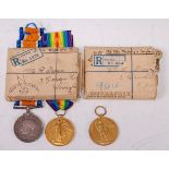 A WW I British War and Victory duo, naming 91696. DVR. R. DONN. R.A.