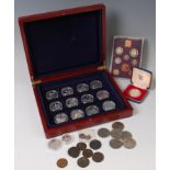 Great Britain, mixed lot of coins, to include; 15 various silver proof coins,