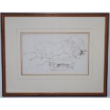 Attributed to James Howe (1780-1836), Horse and hound, pen and ink sketch, 24 x 39cm.