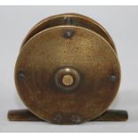 A Farlow 2 1/4" brass centre pin trout fly reel, inscribed C.