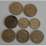 USA, mixed lot of dollars and half dollars, to include 1922 Peace dollar, 2x 1966 half dollars,