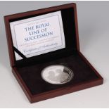 Great Britain, cased 2013 'The Royal Line of Succession' silver 5oz coin,