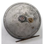 An Allcocks Perfection "Flick-em" 4" alloy centre pin fly reel, circa 1930.