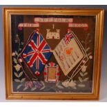 WITHDRAWN A WW I period embroidered panel for The Suffolk Regiment,