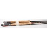 A Simpson of Turnford 10 1/2' County Fly two piece graphite fly rod, together with one other.