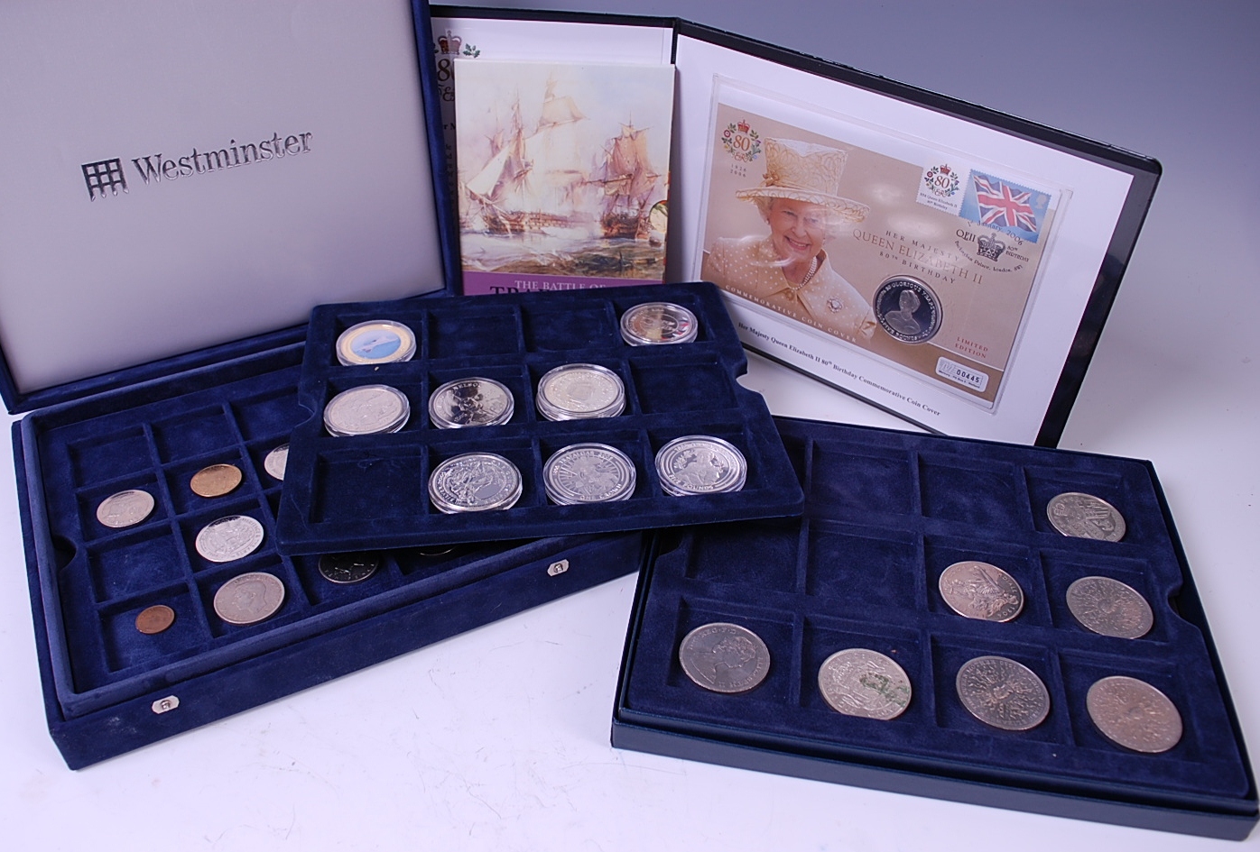 Mixed lot of silver and other coins, to include; silver proof and other commemorative crowns,