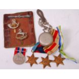 A group of four WW II medals to include 1939-45 Star, Africa Star, Atlantic Star and War,