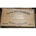 Château Haut-Marbuzet, 2000, Saint-Estèphe, twelve bottles,