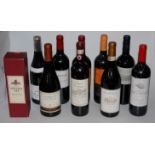 Mixed red wines, to include; Capaia, 2013, Merlot, one bottle; Castillo San Lorenzo,