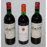 Château d'Angludet, 1969, Margaux, two bottles; and Côtes de Buzet, 1977,