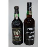 Porto Hutcheson LBV Port, 1977, one bottle; and Dow's LBV Port, 1989,