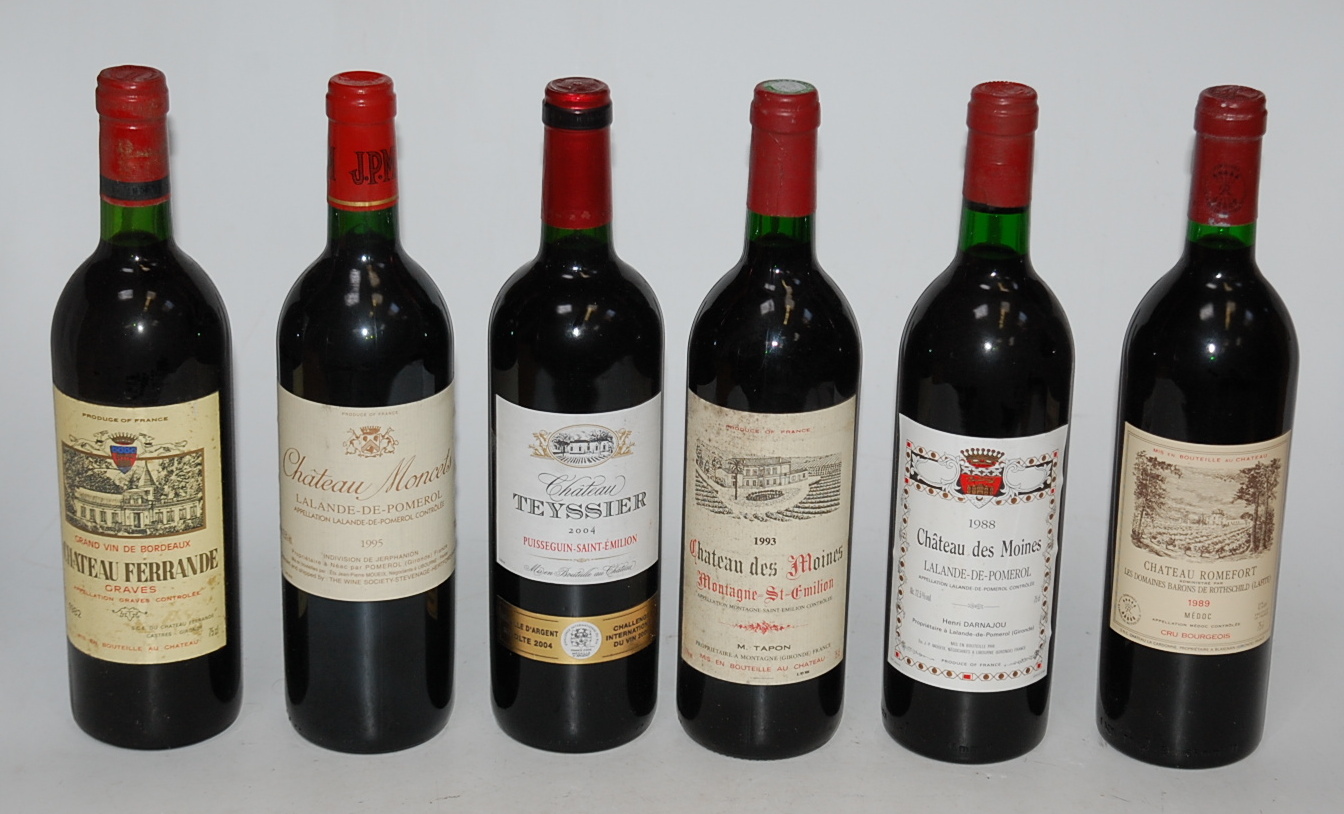 Château des Moines, 1988, Lalande de Pomerol, one bottle; Château des Moines, 1993,